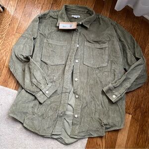 Green Eddie Bauer corduroy button up cardigan